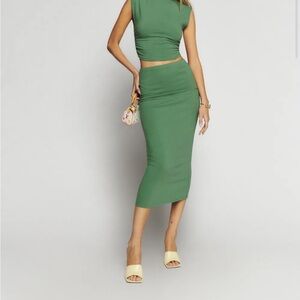 Reformation Foster Knit Two Piece Bottle Green
